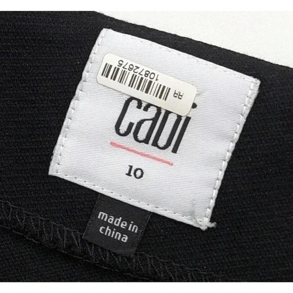 Cabi Black Overlay Layered Pencil Skirt Size 10 #3099 Stretch Rayon Blend Zip - Picture 3 of 4
